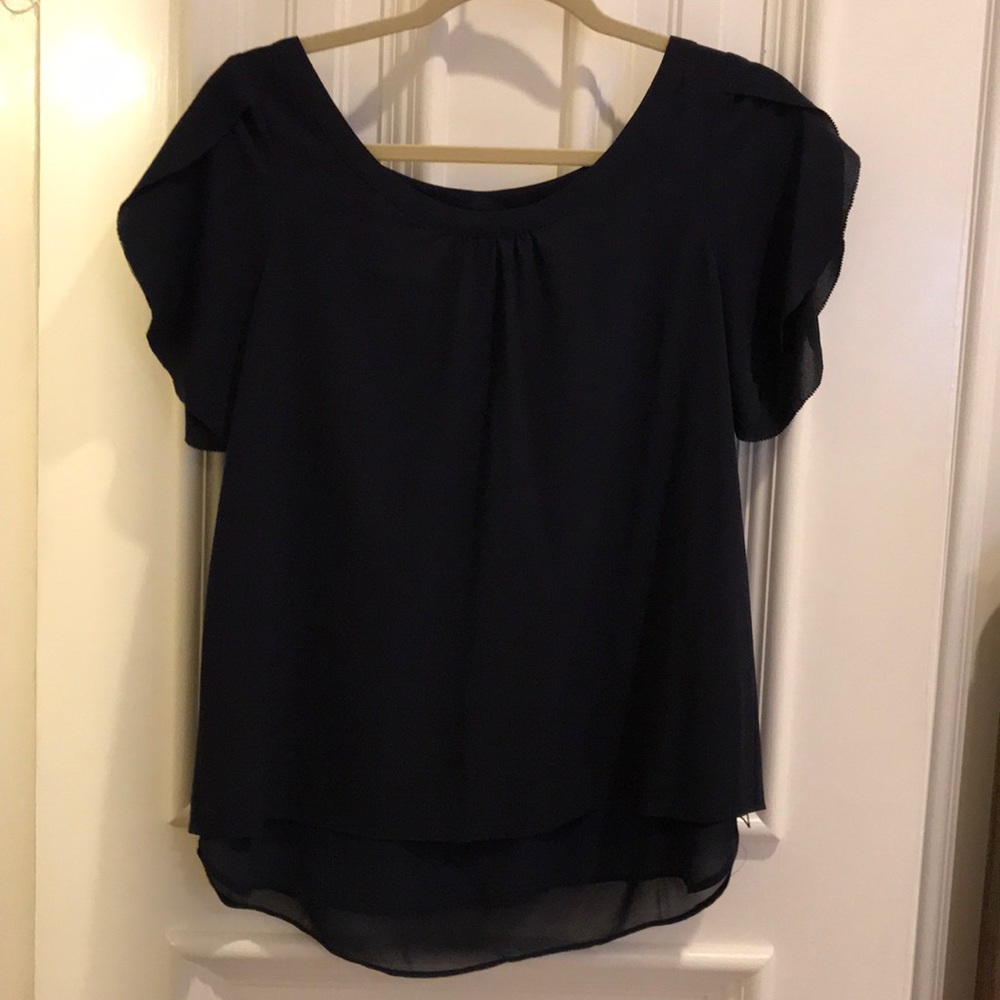 Cooper & Ella Navy Short Sleeve Top
